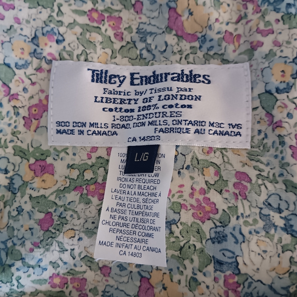 LIBERTY Art Fabrics x Tilley Floral Blue Green Purple Yellow Cotton Skirt L - Picture 3 of 3